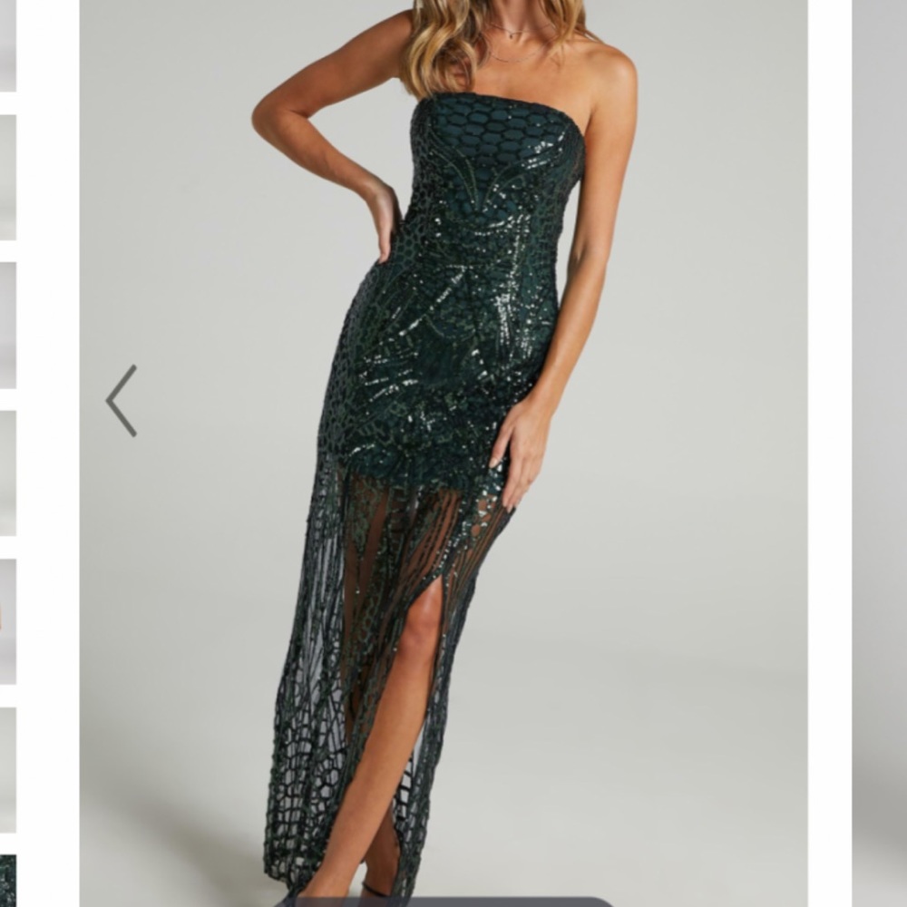 ShowPo Emerald Green Sequin Maxi Dress/Gown